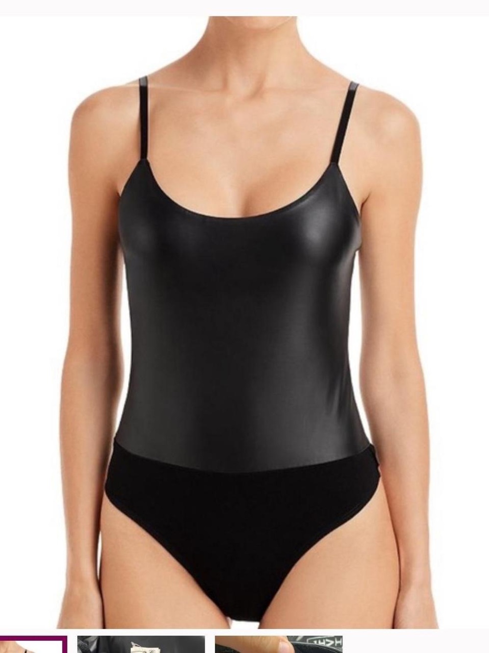 Aqua Black Faux Leather Top